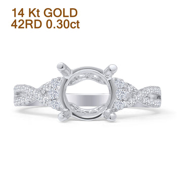 Round Split Shank Twisted Diamond Ring